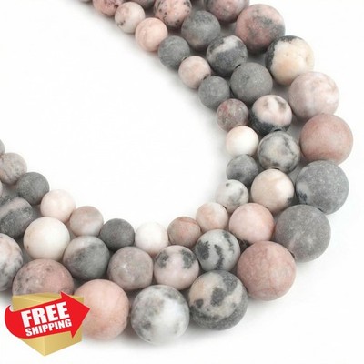Yochus Pink Zebra 8mm Gemstone Beads