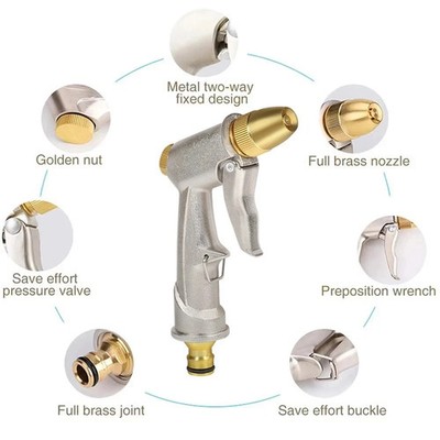 High Pressure Power Water Washer Jet Spray Garden Hose Nozzle 4 Watering Pattern