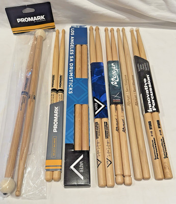 Pro Drumstick Bundle - NEW - 7 Pair - Promark, Vater, Innovative Percussion  
