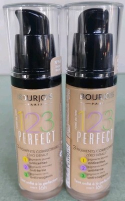 Bourjois 123 Perfect Foundation 16 Hour 54 Beige 2-Pack 30ml 1oz Exp 08/2026