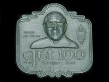 TB11141 VINTAGE 1984 JET 100 MSGR J.E. TOLAN OLYMPIC STYLE BELT BUCKLE