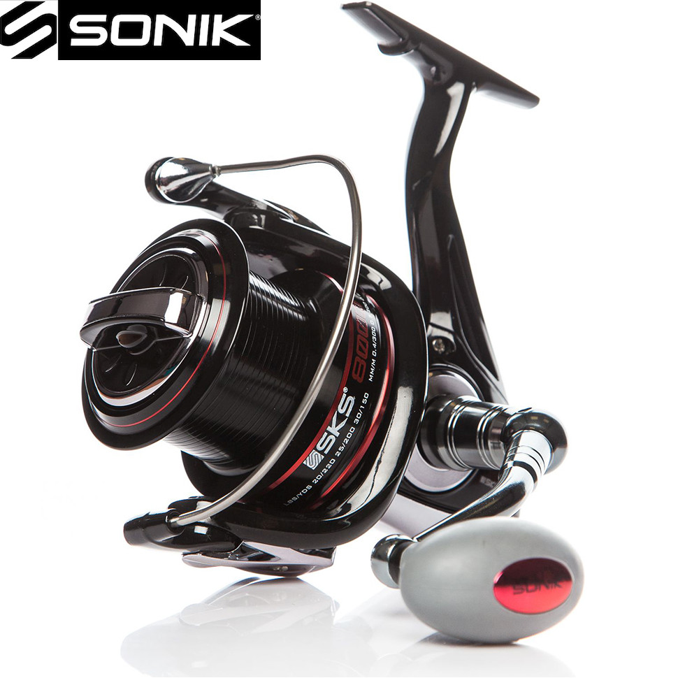 Sonik SKS 8000 Surf Reel Sea Fishing Beach Shore Black Fixed Spool Reel