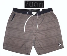 Vuori Equator Board Shorts Swim Trunks 8" inseam Linerless Striped Mens Size 36