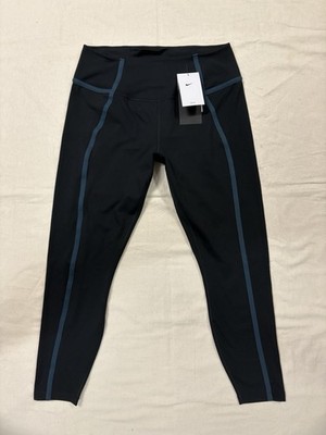 New Nike One Dri-Fit High-Waist Leggings Women's Large Gentle Support 7/8 Length