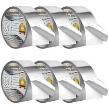 6Rolls Aluminum Foil Tapes, HVAC Duct Tape Heavy Duty, Silver Metal Adhesive ...