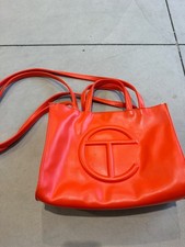 Telfar Small Shopping Bag Orange Tote, Crossb...