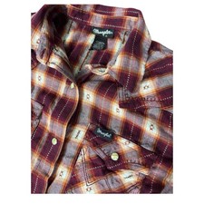 Wrangler Retro Pearl Snap Shirt Womens XS Western Southwestern Aztec AOP