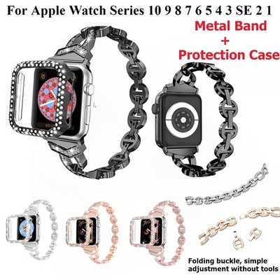Diamond Metal Band Case for Apple Watch iWatch S11 10 9 8 7 6 5 SE3 Ultra3 Strap