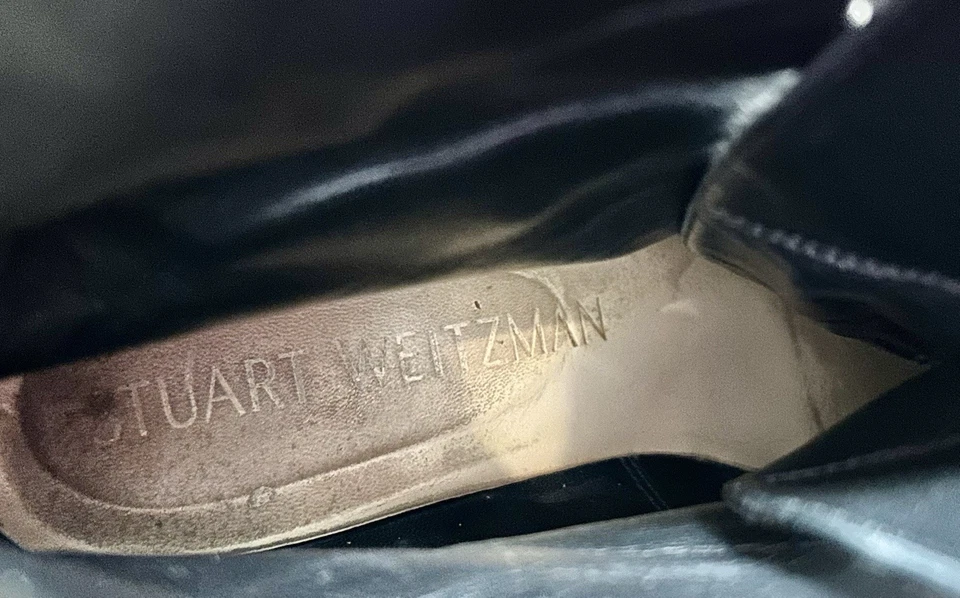 Stuart Weitzman Mckenzee Leather Lace-up Platform Combat Boots Black US9.5B EU40 - Image 4 of 4