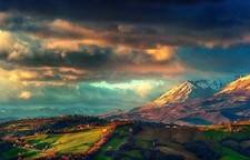 Landscape italy valley overcast fall snowy peak Custom Gaming Mat Desk