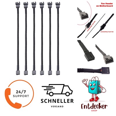 Gebildet 6Pcs 4 Pin PWM Lüfter Verlängerungs Kabel Steckergehäuse Geflochtenen