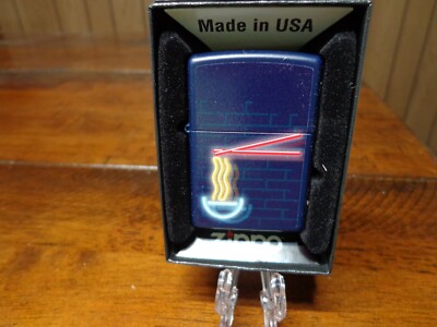 RAMEN NOODLES NEON NAVY MATTE ZIPPO LIGHTER MINT IN BOX