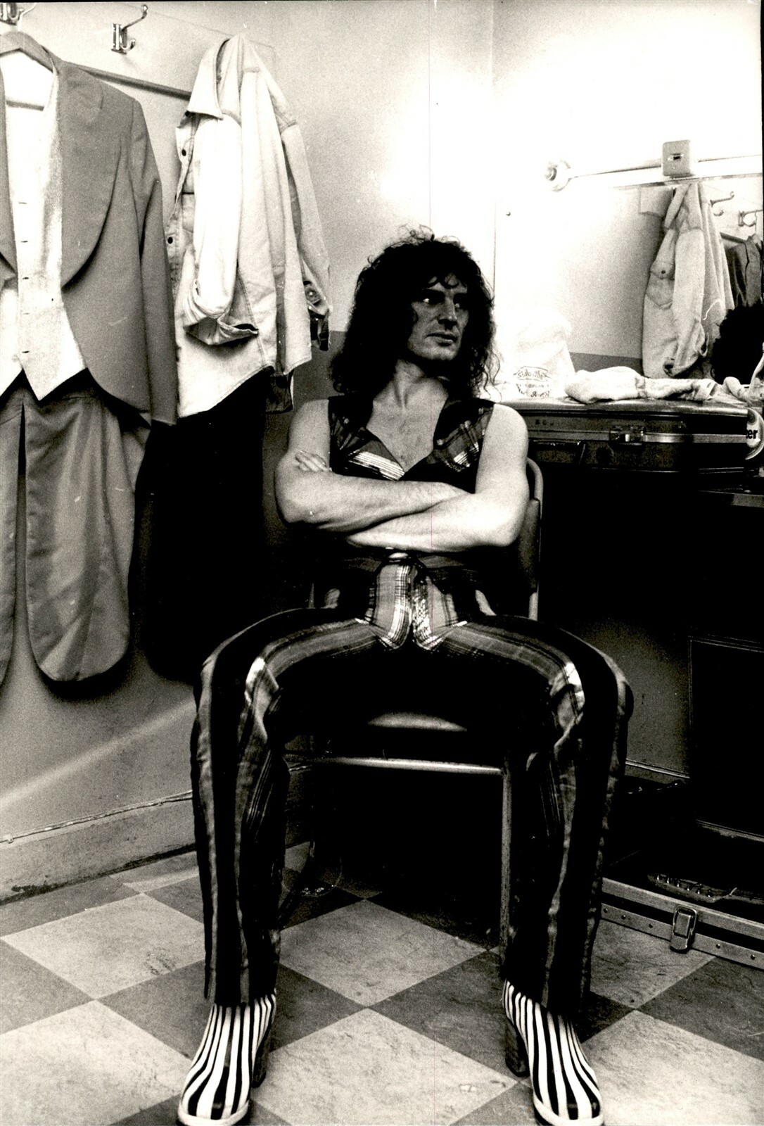 Lv23 Original Oversize Photo Don Powell Drummer For Slade Rock Band Backstage Ebay