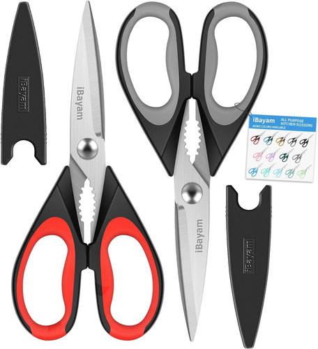 Heavy-Duty Kitchen Scissors with Protective Sheath - Dishwasher Safe Utility Too
