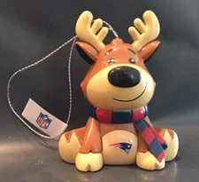 New England Patriots Reindeer Christmas Holiday Tree Ornament FREE SHIPPING