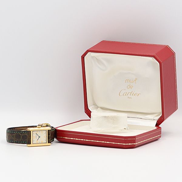 Cartier Must Tank Quartz Ivory Dial Ladies Watch Box  display picture 2