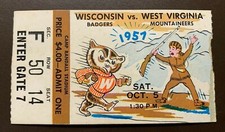 Wisconsin Badgers 10/5/1957 ORIGINAL college football ticket vs West Virginia