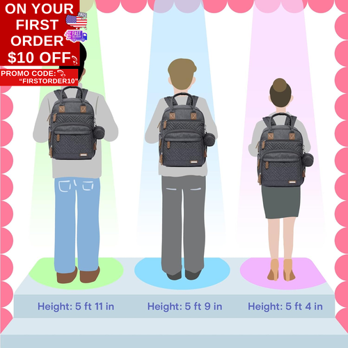 Diaper Bag Backpack, 4 in 1 Kit Large Unisex Baby Bags for Boys Girls, Waterproo - Picture 7 of 12