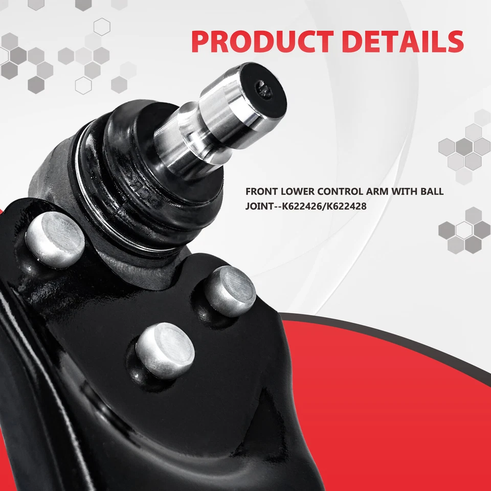 6Pcs Front Lower Control Arms w/ Ball Joints Kit For 2012-2020 Chevrolet Sonic - Image 3 of 4