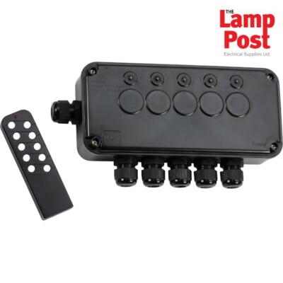 Knightsbridge OP665GBK Outdoor Fernbedienung IP66 Elektrischer Schaltkasten 5-fach