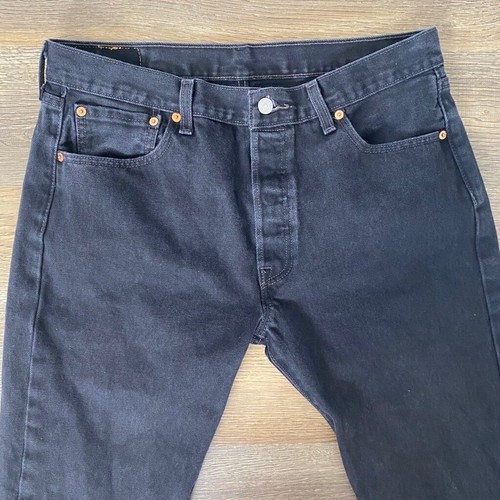 Levi's 501 Jeans Men 34x34 Black Classic Minimal Red Tab Masculine - Picture 17 of 18
