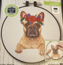 Plaid Bucilla FLORAL FRENCHIE Stamped Embroidery 2023 Kit HL49498E