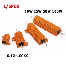 RX24 10W 25W 50W 100W Aluminum Metal Housing Heavy Duty Resistance 0.1Ω-100KΩ