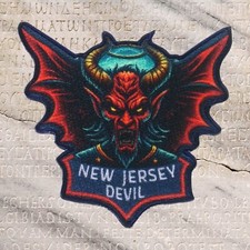 Jersey Devil Patch Iron-on Applique Cryptid Badge, Pine Barrens, Folklore, Myth