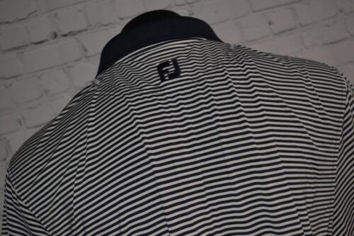 47070-a Footjoy Golf Polo Shirt Blue White Striped Size Large Mens - Picture 6 of 9