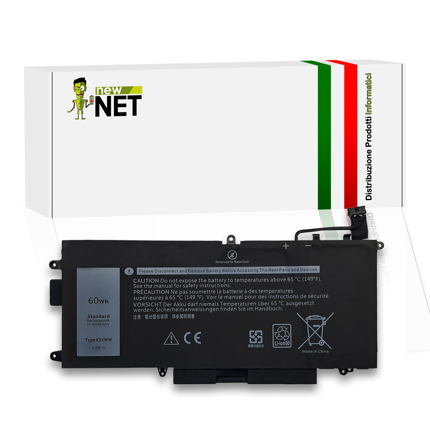 Batteria compatibile con Dell Latitude 7390 2-in-1 WT07F M3TWX EMEA 7890mAh - 1