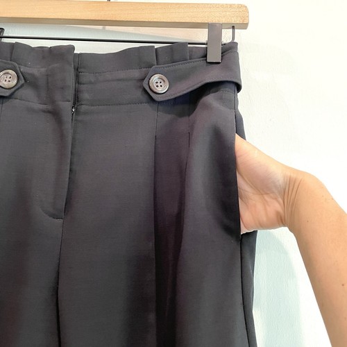 ANN TAYLOR Women’s 0 Paperbag Straight Slim Leg Ankle Dress Pants Black - Picture 4 of 10