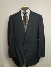1980s Austin Reed Mens 41R 45" Blazer Sport Coat Suit Jacket Gray 2 Button Wool