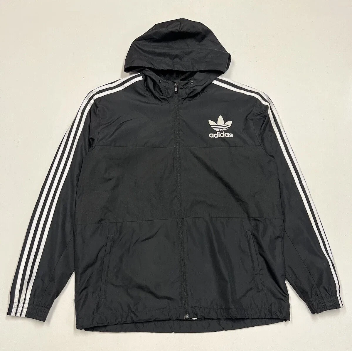 Adidas originals hooded sales windbreaker jacket