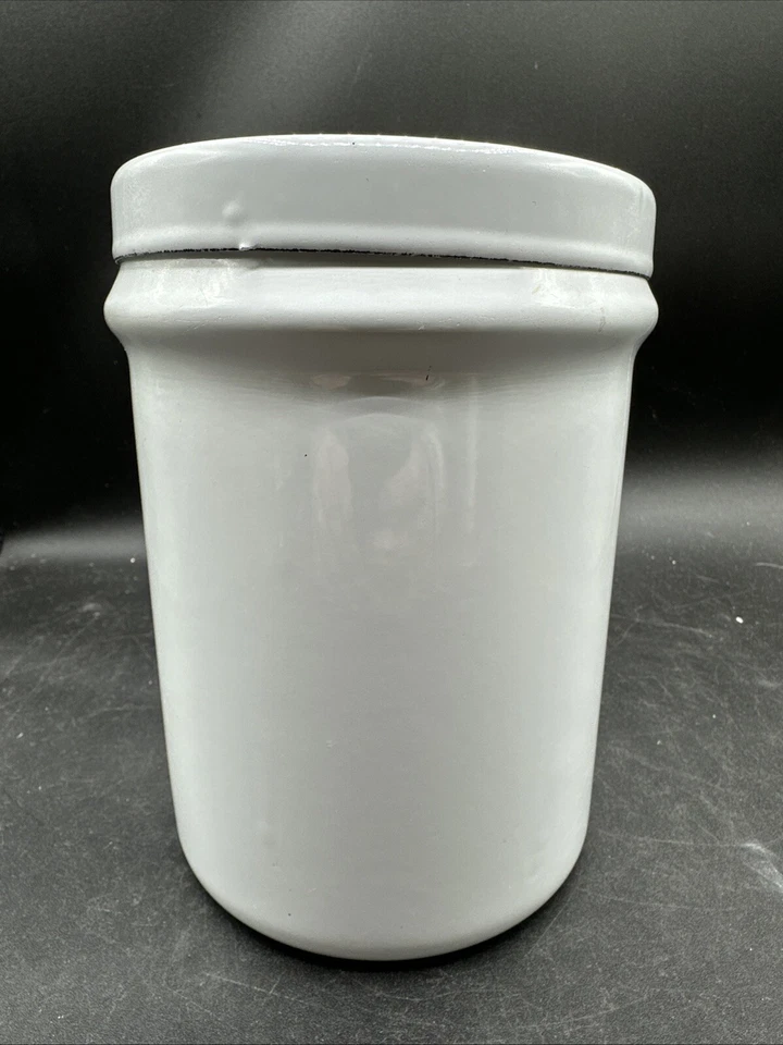 Vollrath White Enameled Grease Pot *RARE* Excellent Condition 7.25x5” - Image 3 of 4