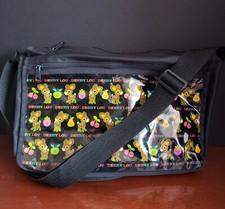 Rare! Vintage 2004 Sanrio Derry Lou Black Messenger Shoulder Book Laptop Bag-euc