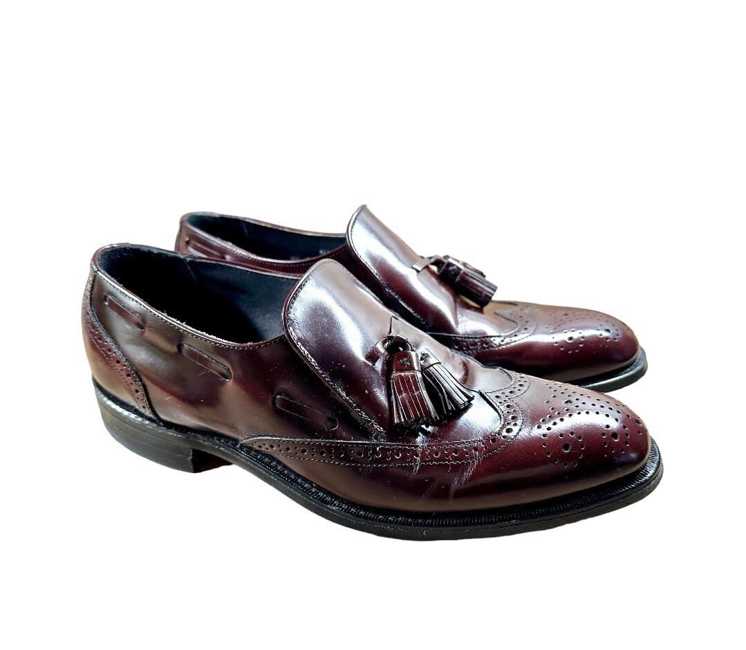 STAFFORD COMFORT PLUS, MENS WINGTIP LOAFERS, SIZE 8 1/2 D/B 