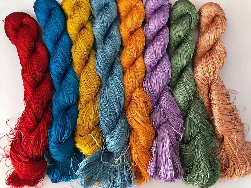 24silk Tight twisted water ripple mulberry silk,hand-dyed embroidery silk thread - Image 3 of 4