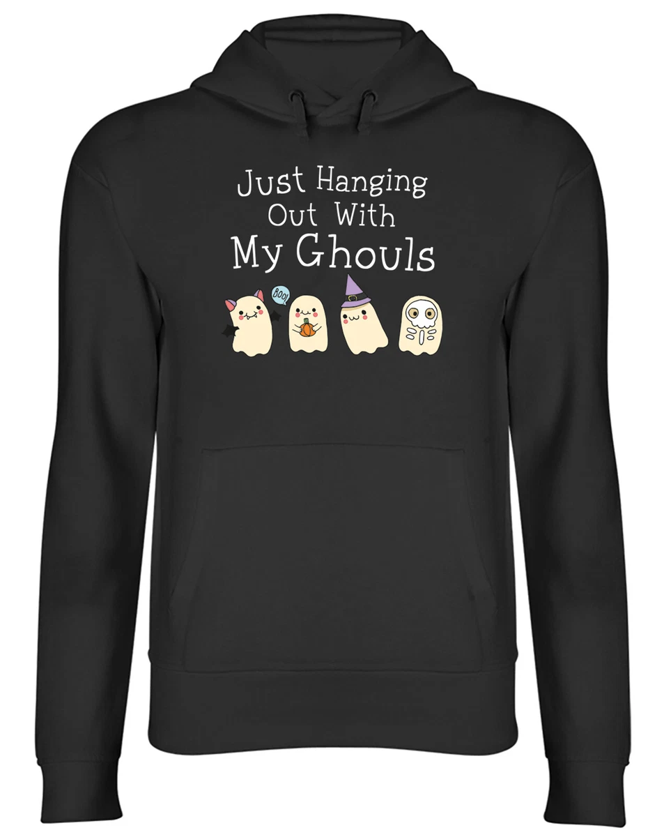 Funny Halloween Hoodie Mens Womens Just Hanging with my Ghouls Top