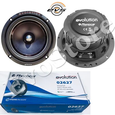 Paar Woofer 165mm Lautsprecher 200W Auto Kegel Polypropylen Phonocar Neu