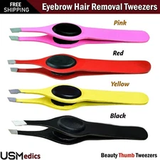 Professional Eyebrow Hair Removal Beauty Thumb Tweezers Slant Tip NEW BEADEN®