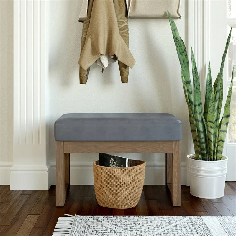 Faux leather entryway bench online