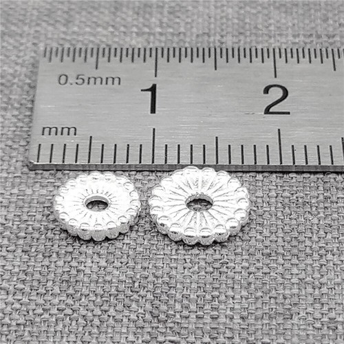 15 Sterling Silver Gear Disc Beads 925 Silver Circle Flat Spacer Bead 7mm 8mm - Picture 2 of 7
