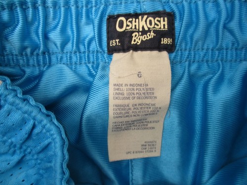 OSH KOSH Size 6 Boys Blue Mesh Stretch Waist Drawstring Lined Running Shorts 671 - Picture 4 of 6