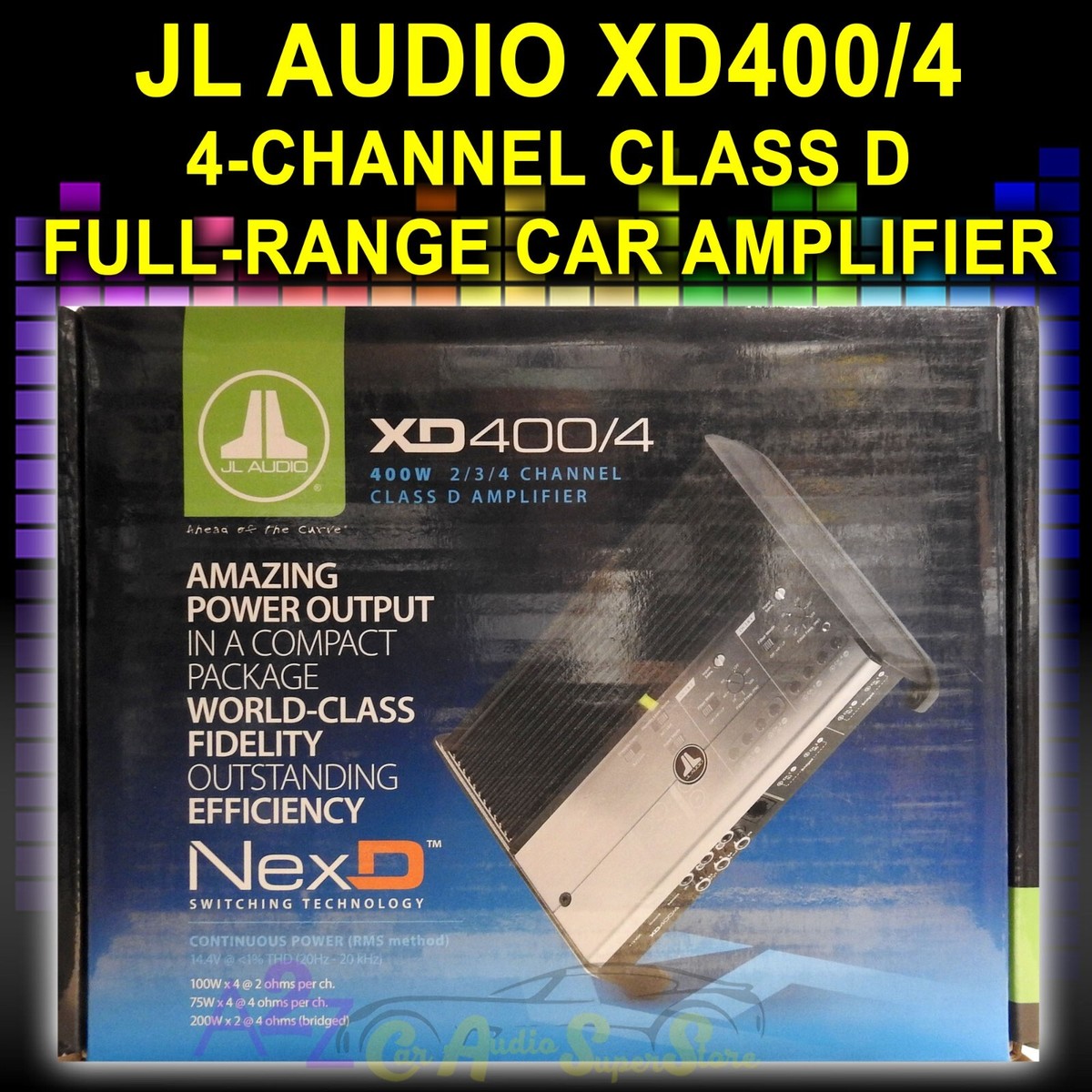 JL AUDIO XD400/4 4-CHANNEL CLASS D FULL-RANGE CAR AMPLIFIER 400W