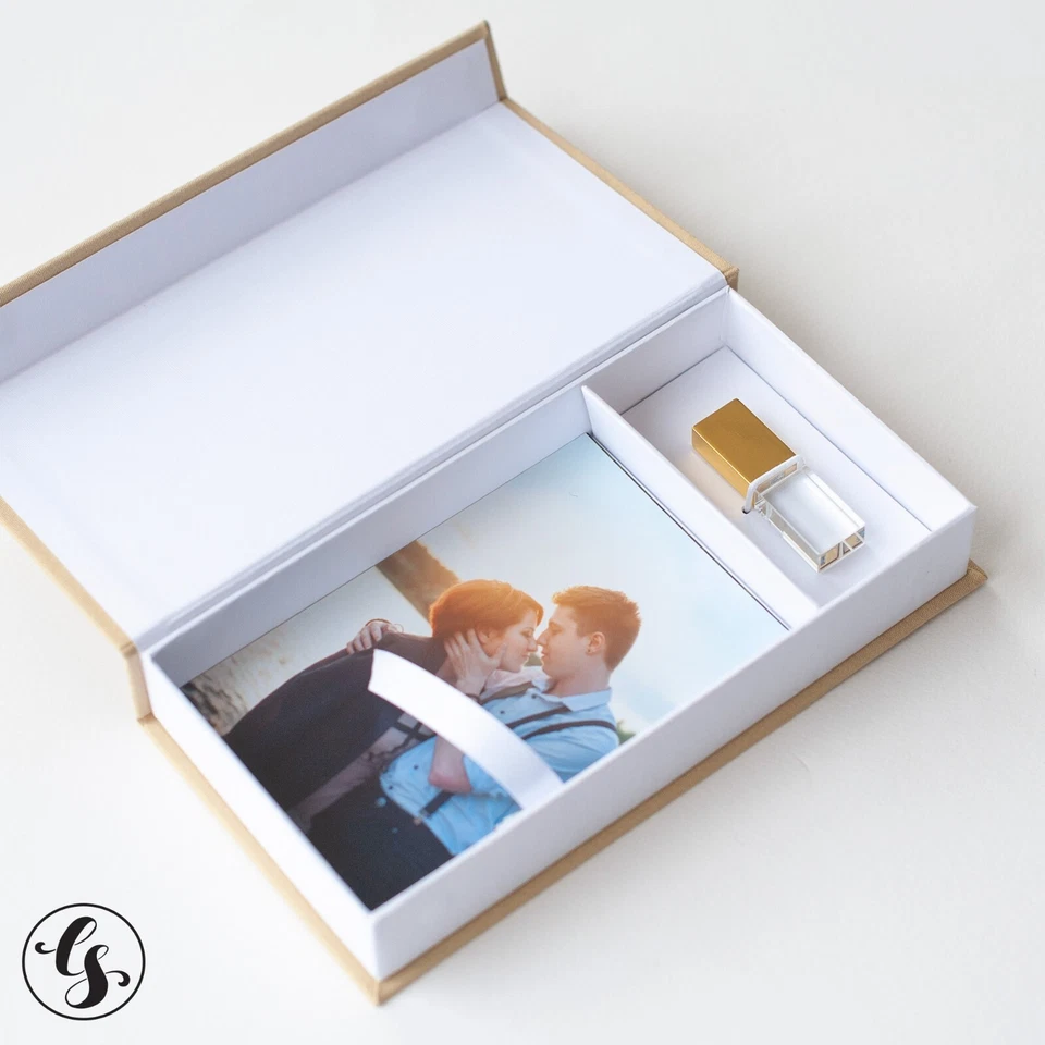 Caja de fotos de boda 4x6 para unidad flash USB almacenamiento de impresiones familiares hecha a mano Foto 3 de 4
