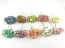 5/8" -1.5cm - Pastel Wedding Craft Scrapbook Small Cottage Paper Flower S10m 