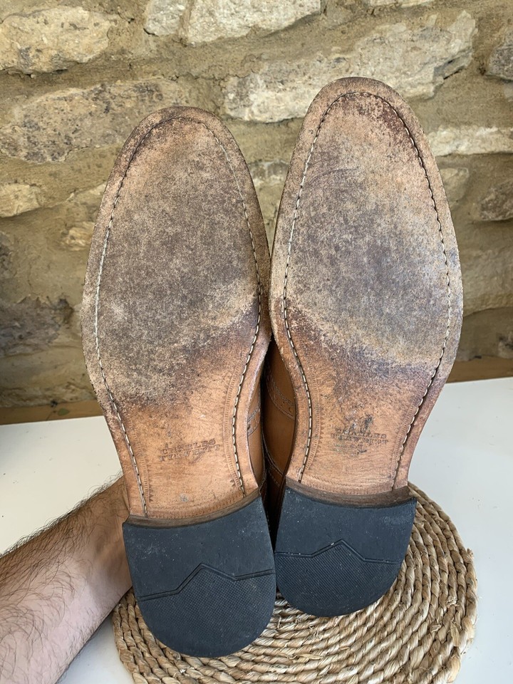 Charles Tyrwhitt Men's Brown Light Tan Brogue Oxford Style Shoes UK 10