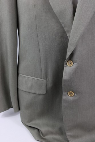 Ermenegildo Zegna Mens Blazer 44L Green Wool Silk 2 Button Ventless Suit Jacket - 第 3/19 張圖片