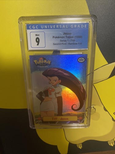 1999 Topps Pokemon Series 1 TV9 Jesse Rainbow Holo CGC 9, Pop 3 At PSA! Mint! - Picture 3 of 9