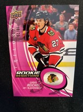 22-23 UD Trilogy Hockey Rookie Renditions Pink Parallel RR-14 Lukas Reichel /25